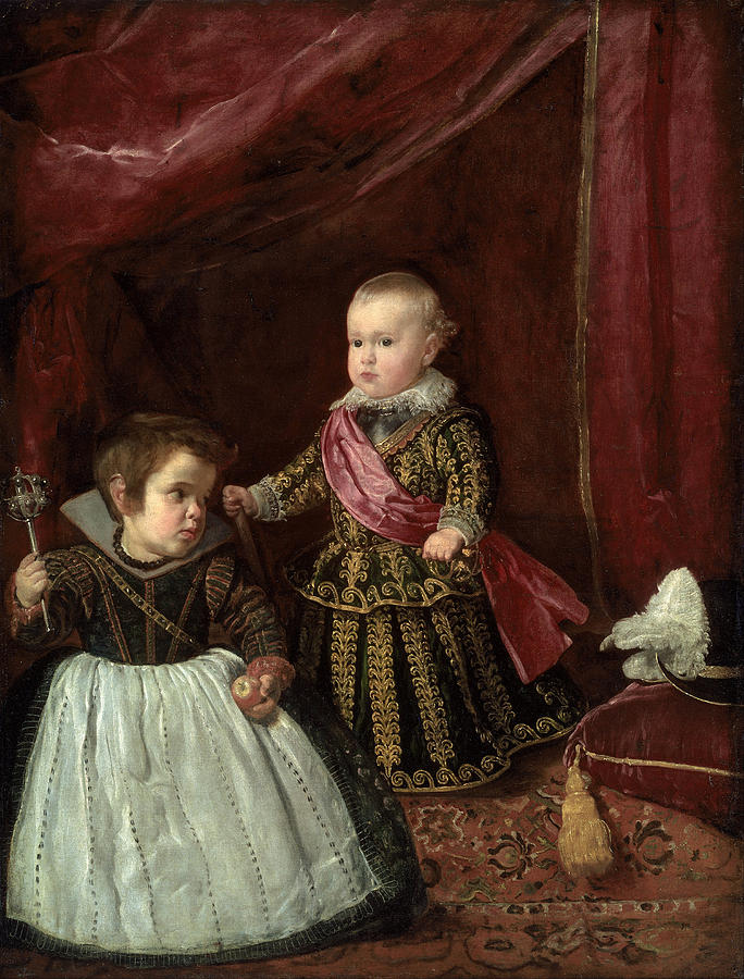 Diego Velazquez Painting - Don Baltasar Carlos with a Dwarf by Diego Velazquez