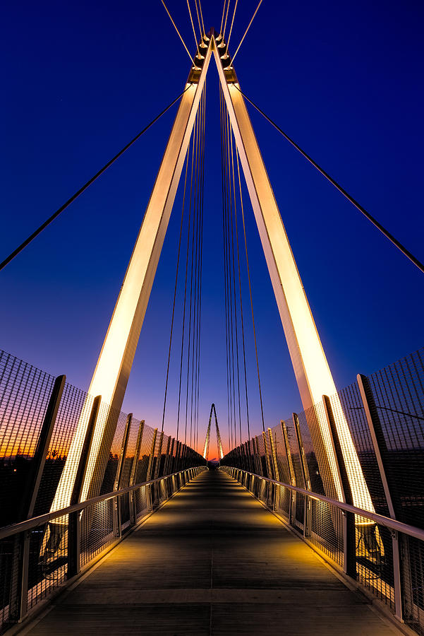 Architecture Photograph - Don Burnett Pedestrian and Bicycle Bridge by Alexis Birkill