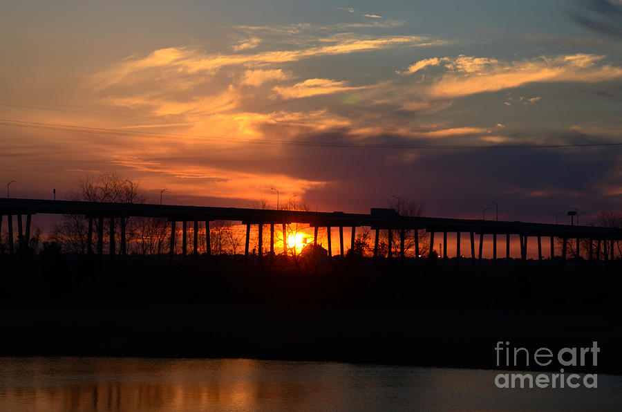 Don Holt Bridge Sunset Over The Cooper River Photograph