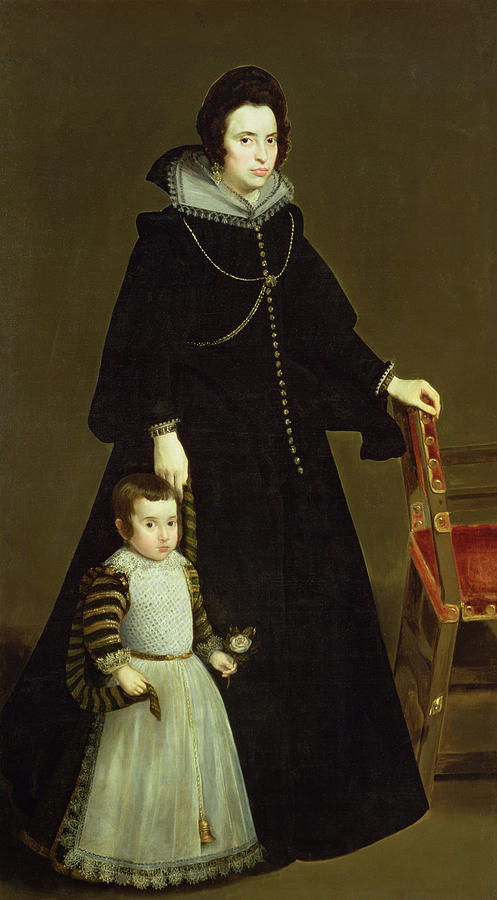 Dona Antonia De Ipenarrieta Y Galdos 1599-1635 And Her Son, C.1631 Oil On Canvas Photograph by Diego Rodriguez de Silva y Velazquez