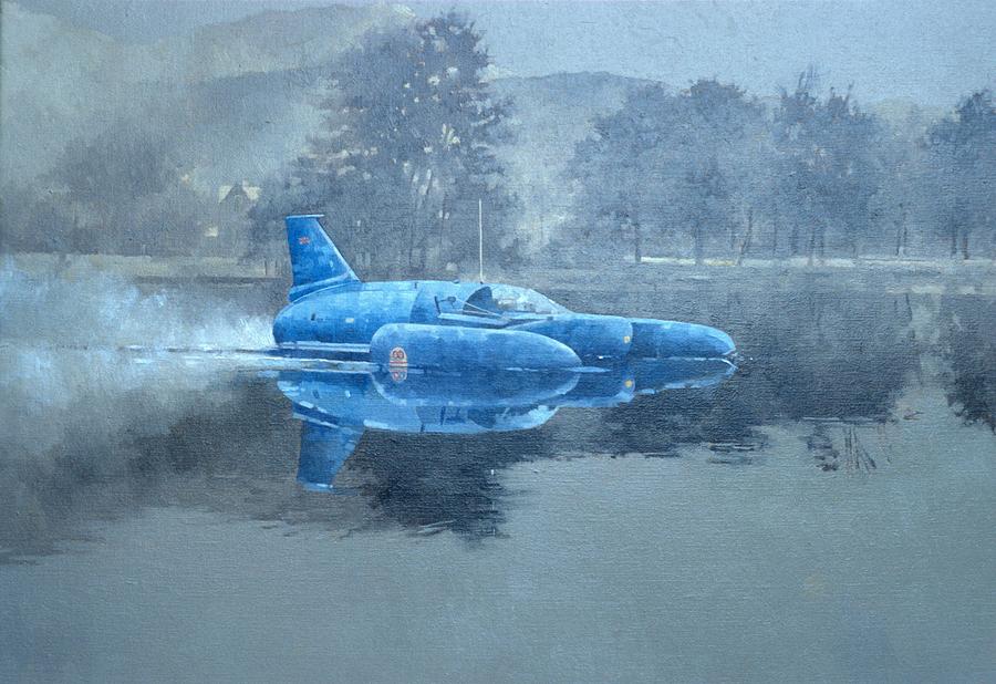 Boat Photograph - Donald Campbell And Bluebird Oil On Canvas by Peter Miller