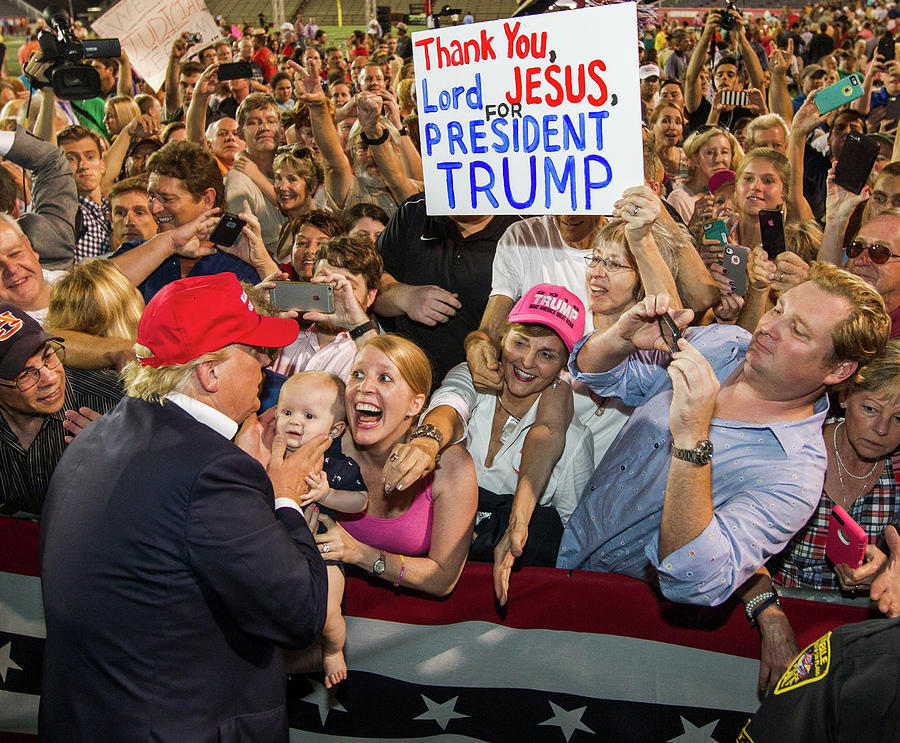 Donald Trump Holds Campaign Rally In Photograph by Mark Wallheiser Donald Trump Holds Campaign Rally In Photograph by Mark Wallheiser