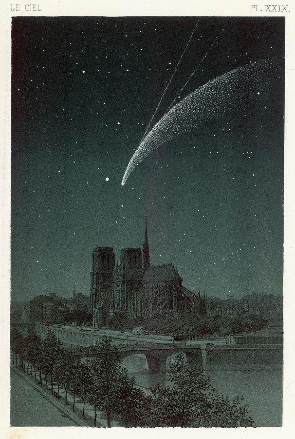 Space Drawing - Donatis Comet Observed Over  Paris by Mary Evans Picture Library