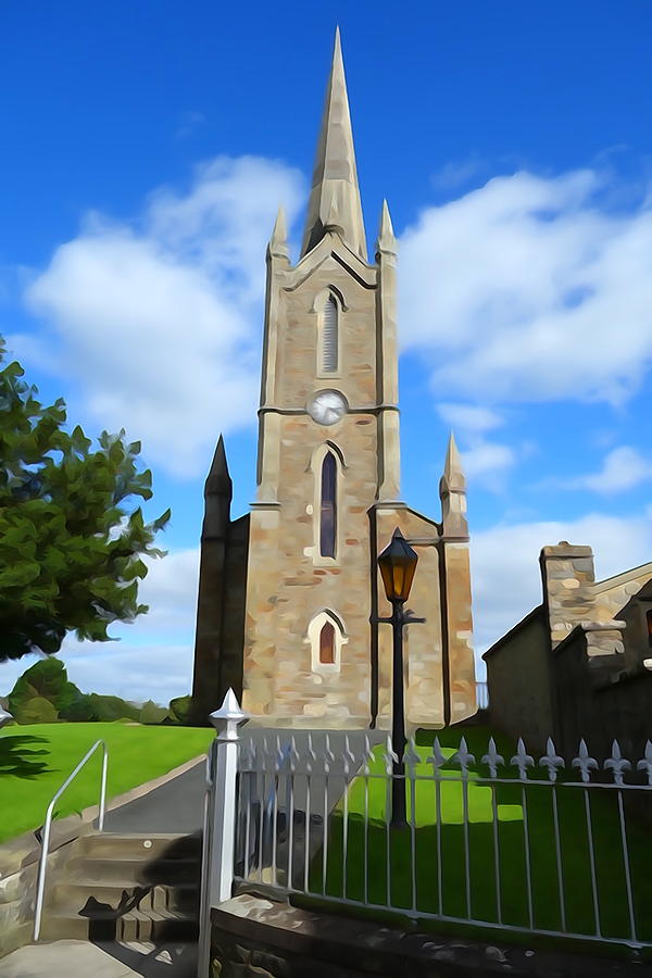 Lamp Photograph - Donegal Church by Norma Brock