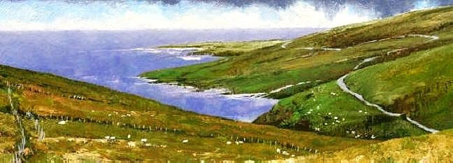 Irish Painting - Donegal Coast by Jim Gola Irish Painting - Donegal Coast by Jim Gola