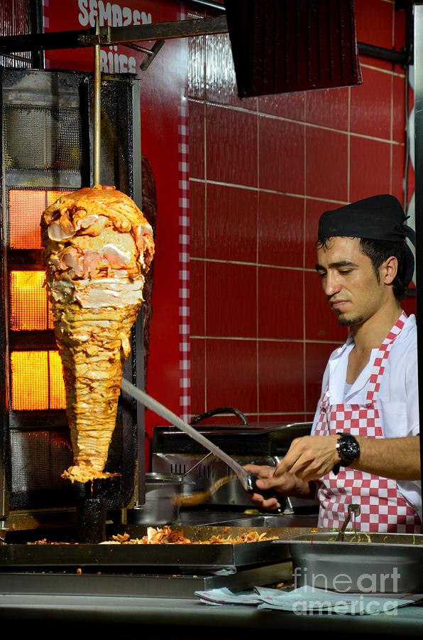 Doner kebab vendor and grill Istanbul Turkey Photograph by Imran Ahmed