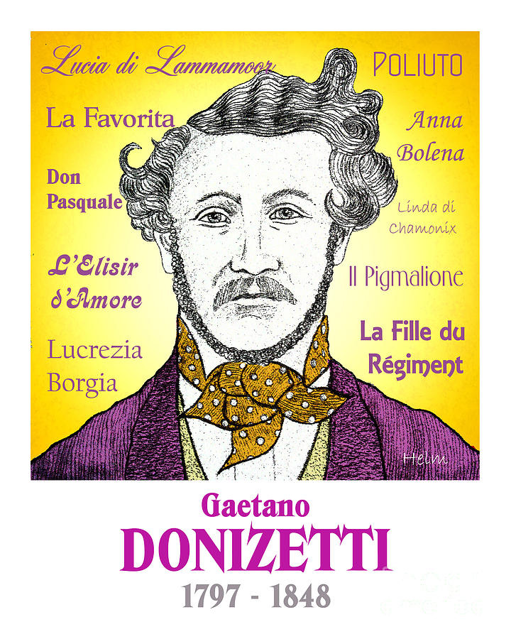 Portrait Drawing - Donizetti by Paul Helm