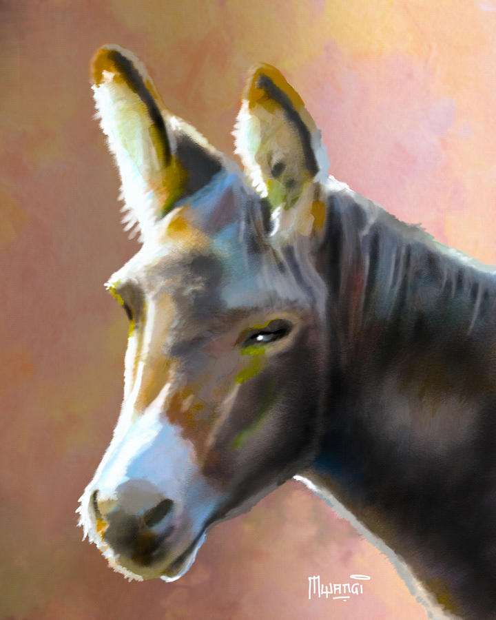 Buffalo Painting - Donkey Hee-Haw by Anthony Mwangi