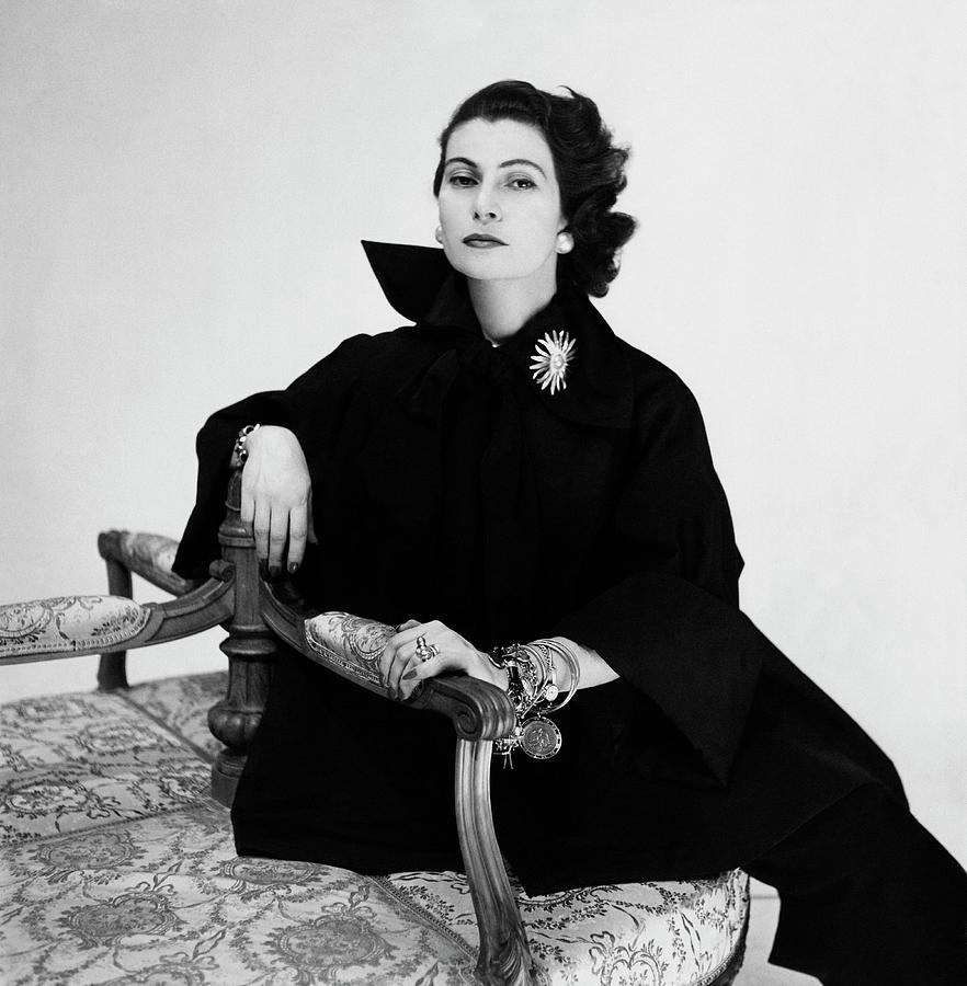 Donna Simonetta Colonna Di Cesaro Wearing A Silk Photograph by Clifford Coffin