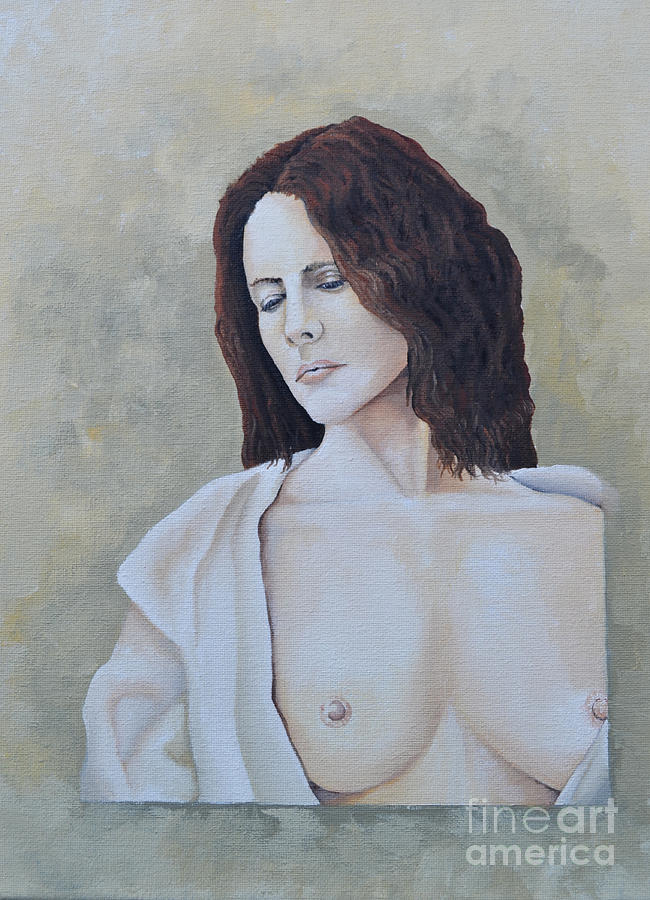 Nude in Robe Painting by Martin Schmidt