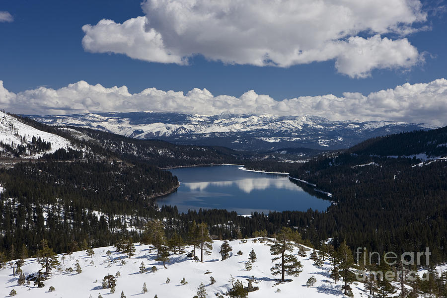 Donner Lake Donner Pass with snow Photograph by Jason O Watson