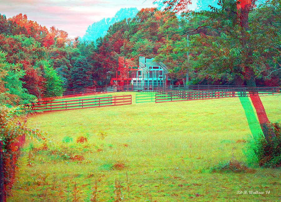 Tree Photograph - Dont Fence Me In - Use Red_Cyan 3D Glasses by Brian Wallace