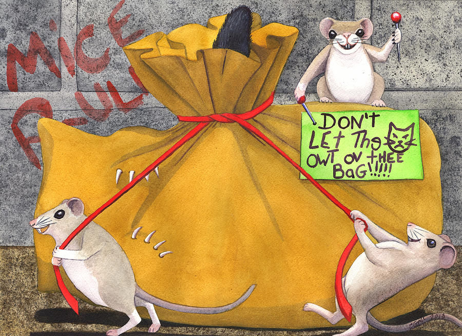 Dont let the cat out of the bag Painting by Catherine G McElroy