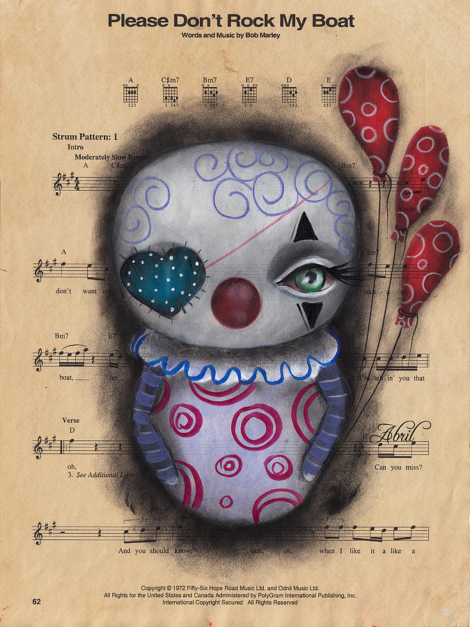Dont Rock my Boat Clown Painting by Abril Andrade