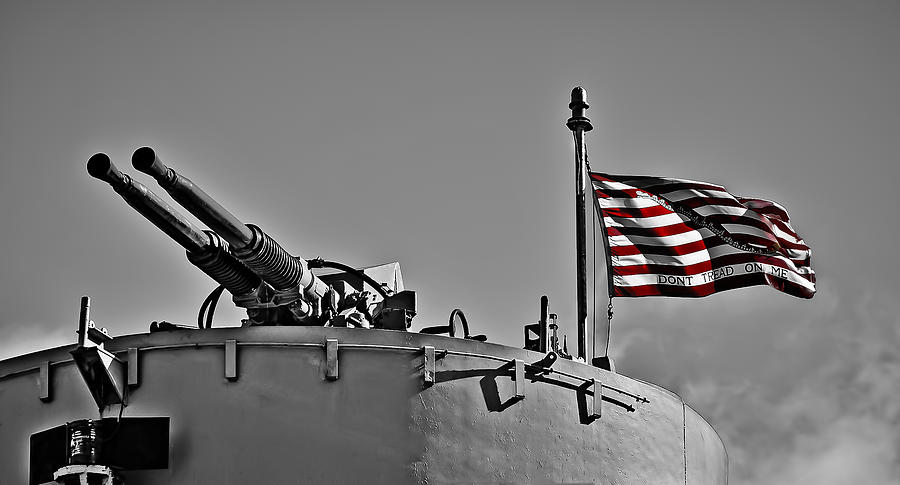 Flag Photograph - Dont Tread On Me - selective color by Greg Jackson