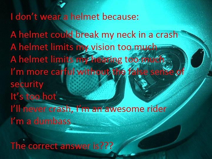 Dont wear a helmet Photograph by David S Reynolds