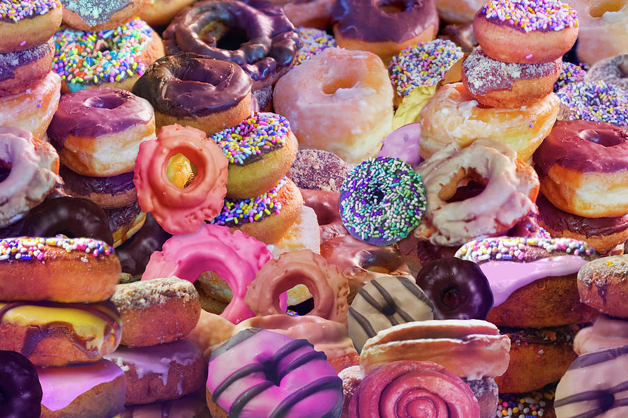 Donuts Drawing - Donut Stacks by MGL Meiklejohn Graphics Licensing Donuts Drawing - Donut Stacks by MGL Meiklejohn Graphics Licensing