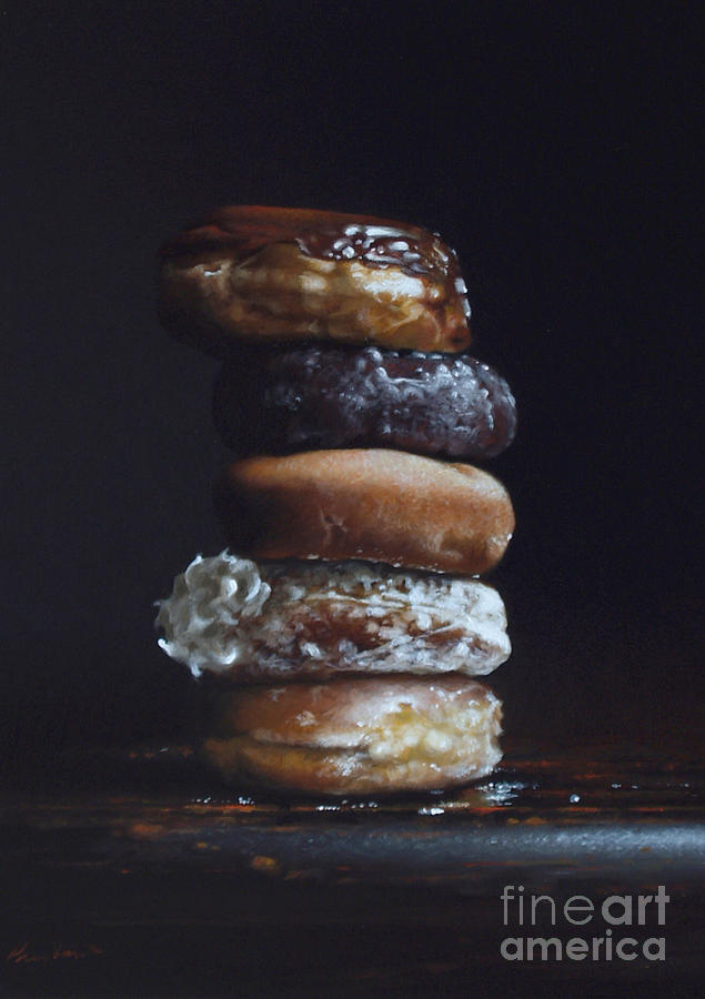 Donut Painting - DONUT TOWER no.3 by Lawrence Preston