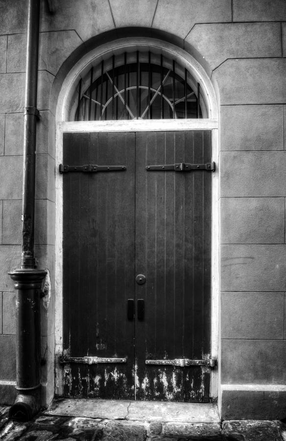 Door And Pipe in Black and White Photograph by Greg and Chrystal Mimbs
