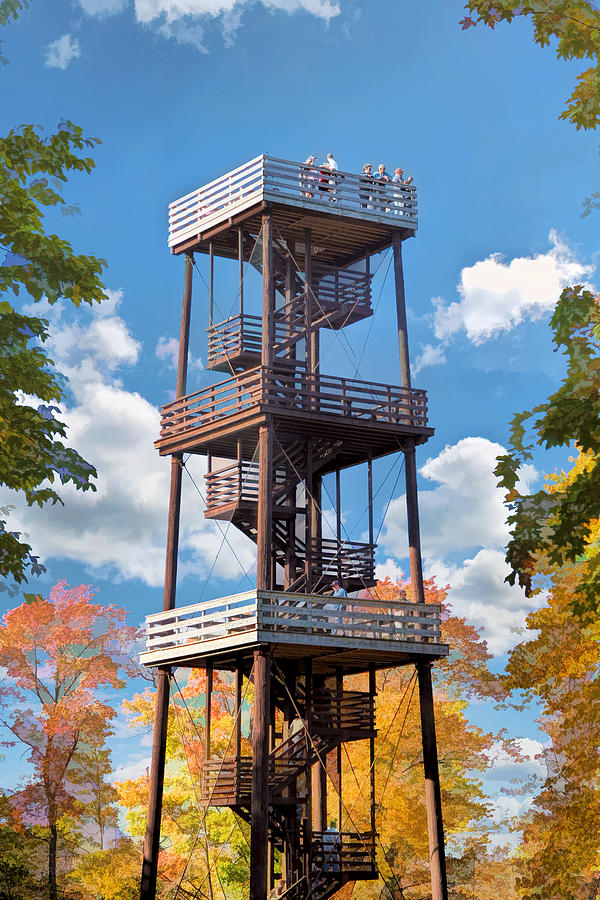 Door County Eagle Tower Peninsula State Park Painting by Christopher Arndt