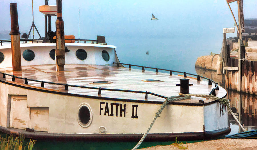 Door County Gills Rock Faith II Fishing Trawler Painting by Christopher Arndt