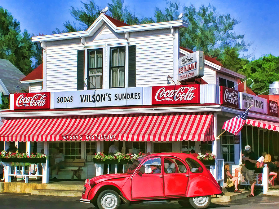 Door County Wilsons Restaurant and Ice Cream Parlor Painting by Christopher Arndt