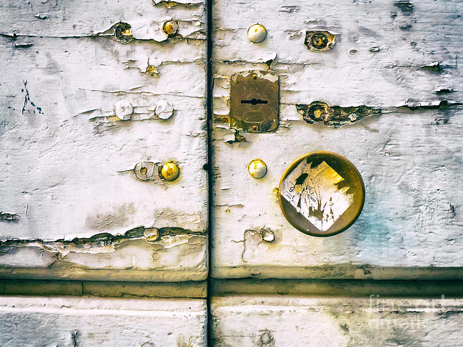 Door detail with keyhole and doorknob Photograph by Silvia Ganora