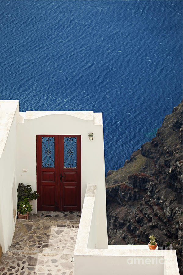 Door facing the Aegean sea Photograph by Aiolos Greek Collections