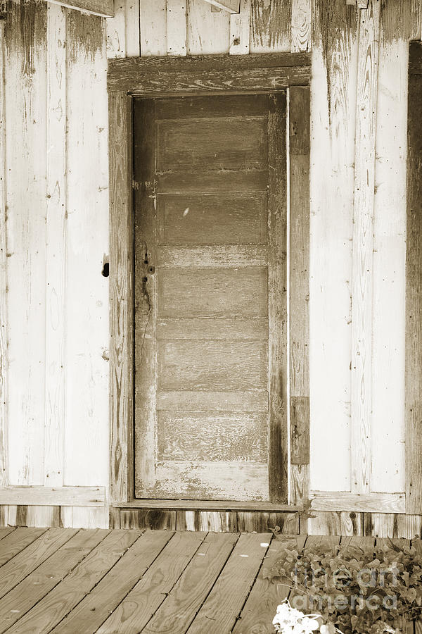 Door on Old House in Sepia black and White 3004.01 Photograph by M K Miller