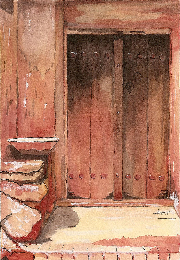 Door Painting - Door Series - Door 11 - Village of Albanayeh near Natanz by Judith Rice