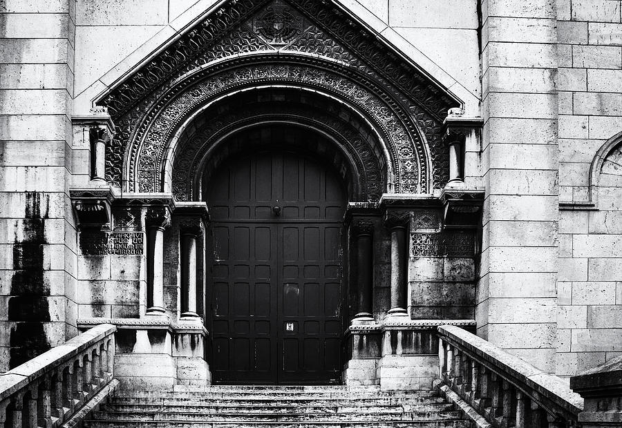Door to Sacre Coeur in Mono Photograph by Georgia Clare