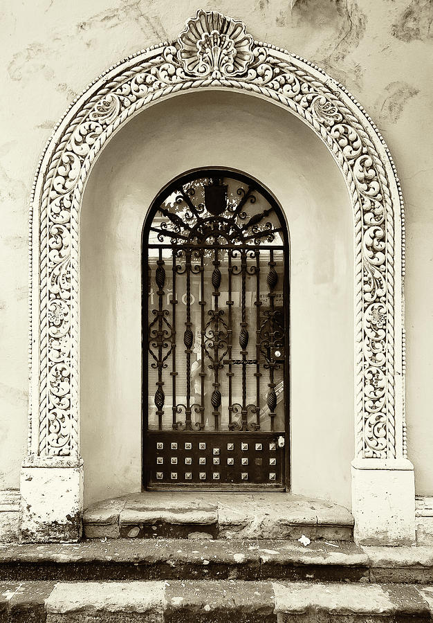 Door with decorated arch Photograph by Roberto Pagani