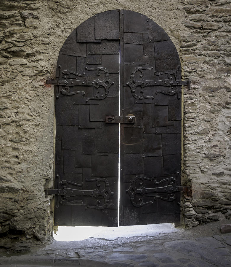 Romanesque Photograph - Doors at Marksburg Castle 03 by Teresa Mucha