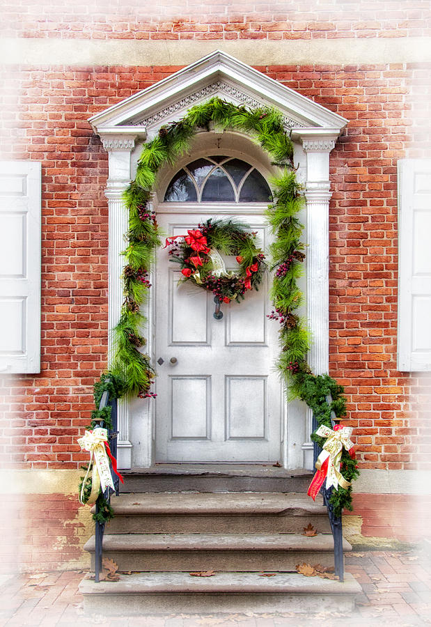 Doorway at Christmas Photograph by Carolyn Derstine