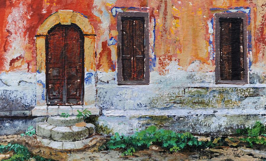 Greek Photograph - Doorway, Corfu, 2006 Oil On Paper by Trevor Neal