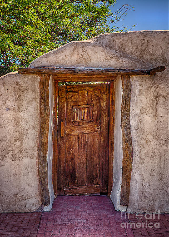 Doorway in an Adobe House in Old Mesilla New Mexico Photograph by Priscilla Burgers