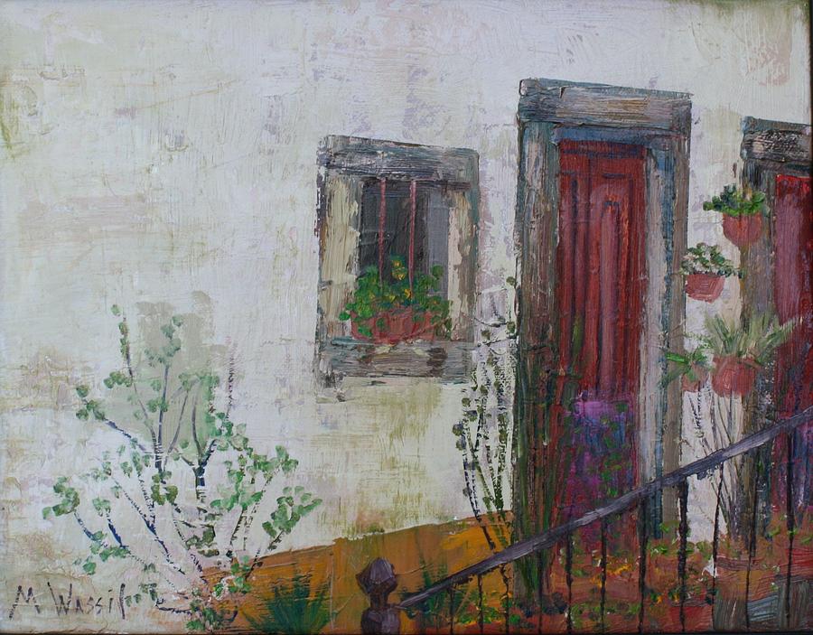 Pot Painting - Doorway by Mary Wassil