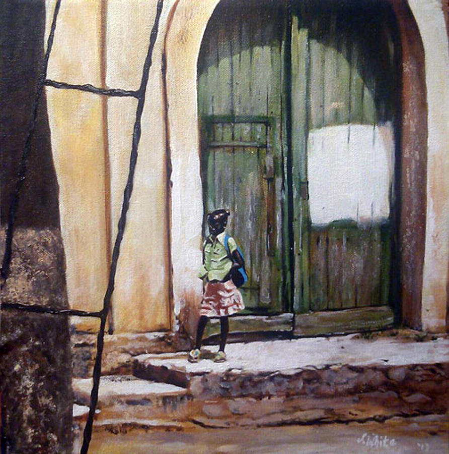 Black Girl Painting - Doorway of Opportunity by Jerome White