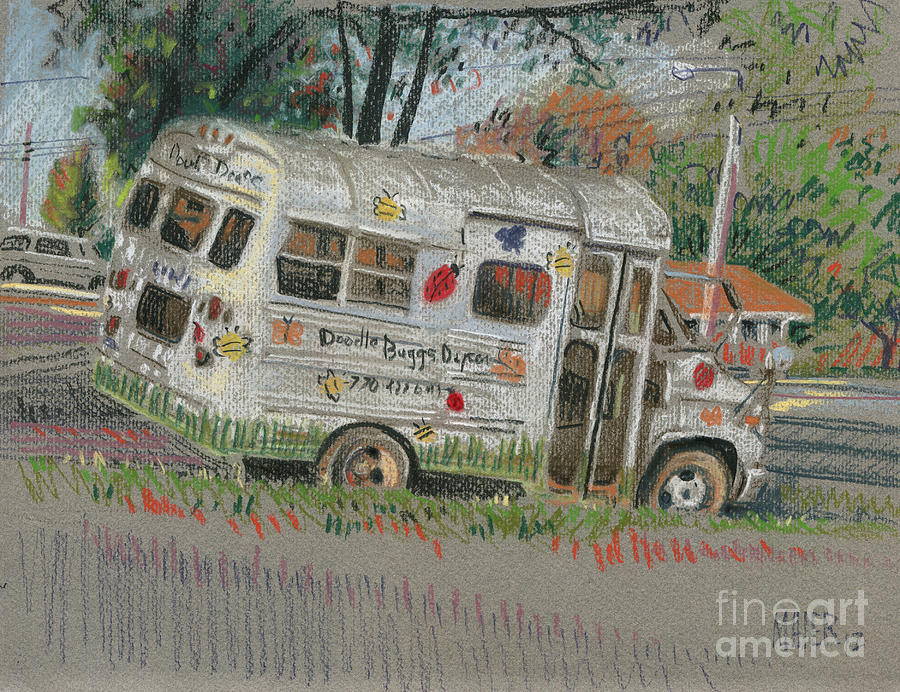 DoodleBugs Bus Pastel by Donald Maier