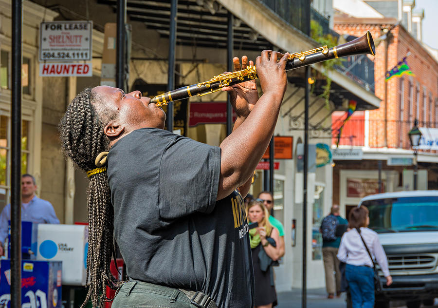 New Orleans Photograph - Clarinet Player New Orleans by Steve Harrington