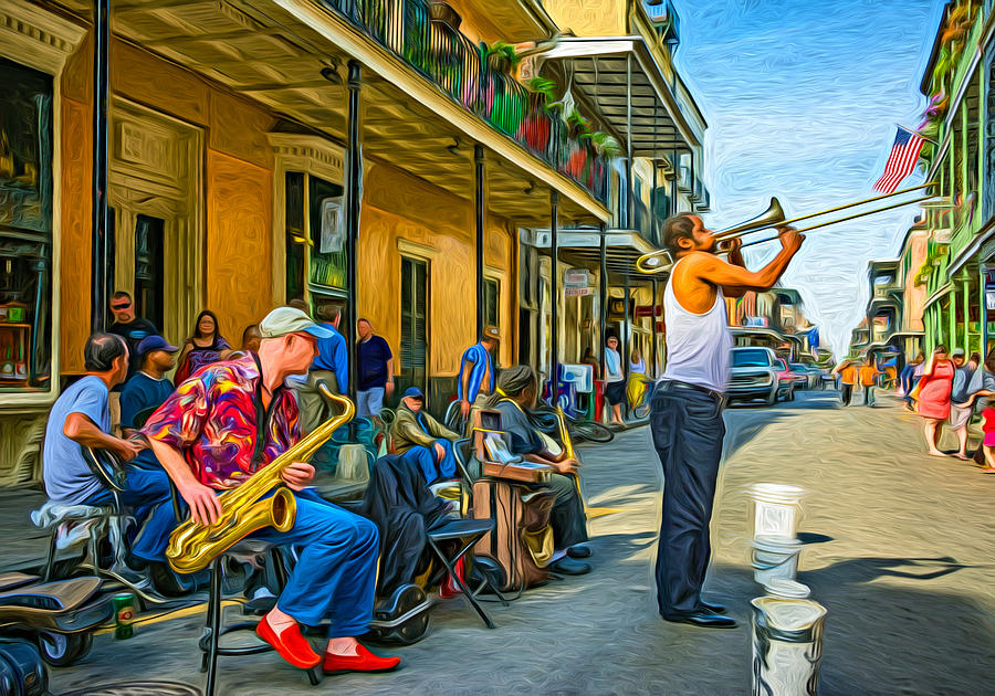 Doreen's Jazz New Orleans - Paint Photograph by Steve Harrington