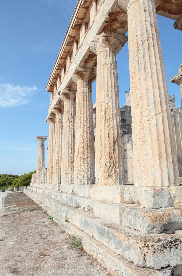 Doric columns at Temple of Aphaia Photograph by Paul Cowan