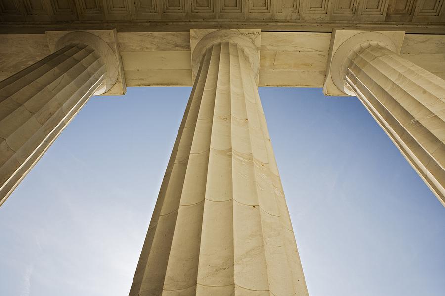 Doric columns at the Lincoln Memorial Washington DC USA Photograph by Tetra Images