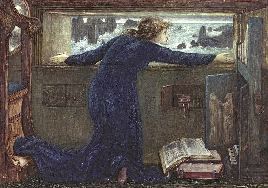 Book Painting - Dorigen of Bretaigne longing for the Safe Return of her Husband by Edward Burne-Jones