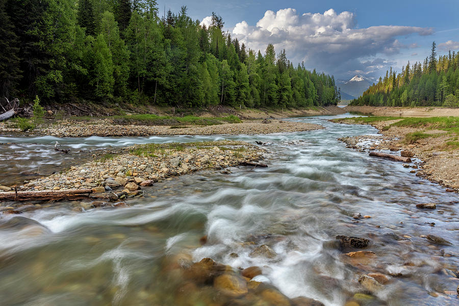 Doris Creek Runs Into Hungry Horse Photograph by Chuck Haney - Fine Art ...