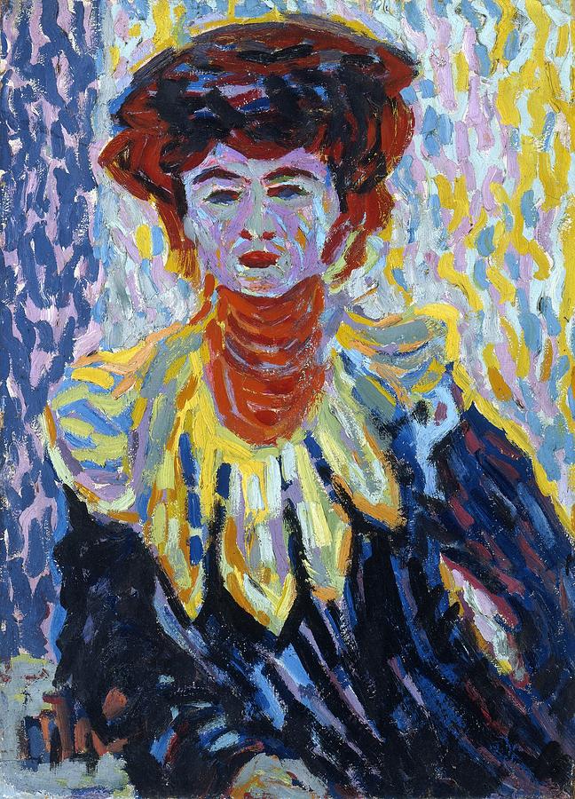 Ernst Ludwig Kirchner Painting - Doris with Ruff Collar by Ernst Ludwig Kirchner