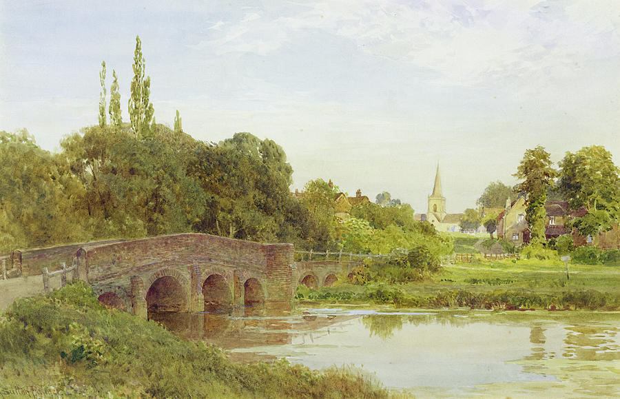 Bridge Painting - Dorking  by Henry Sutton Palmer
