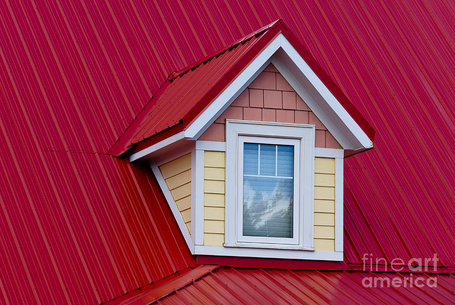 Dormer window on red roof Photograph by Les Palenik
