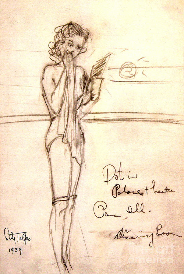 Dorothy Page in Hollywood Cowgirls dressing room Drawing by Art By Tolpo Collection