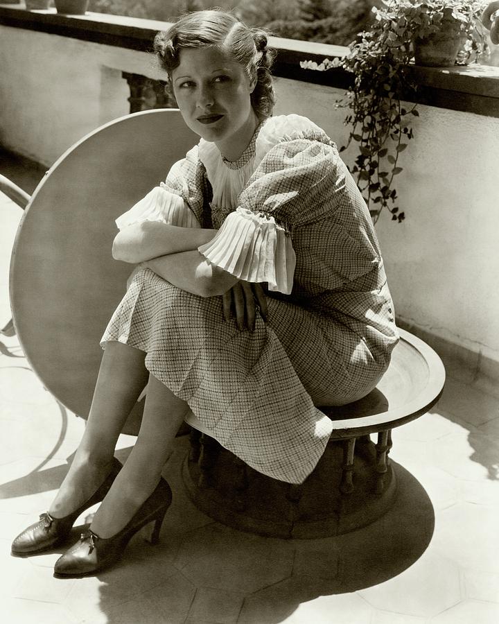 Dorothy Wilson Wearing A Plaid Dress Photograph by Imogen Cunningham